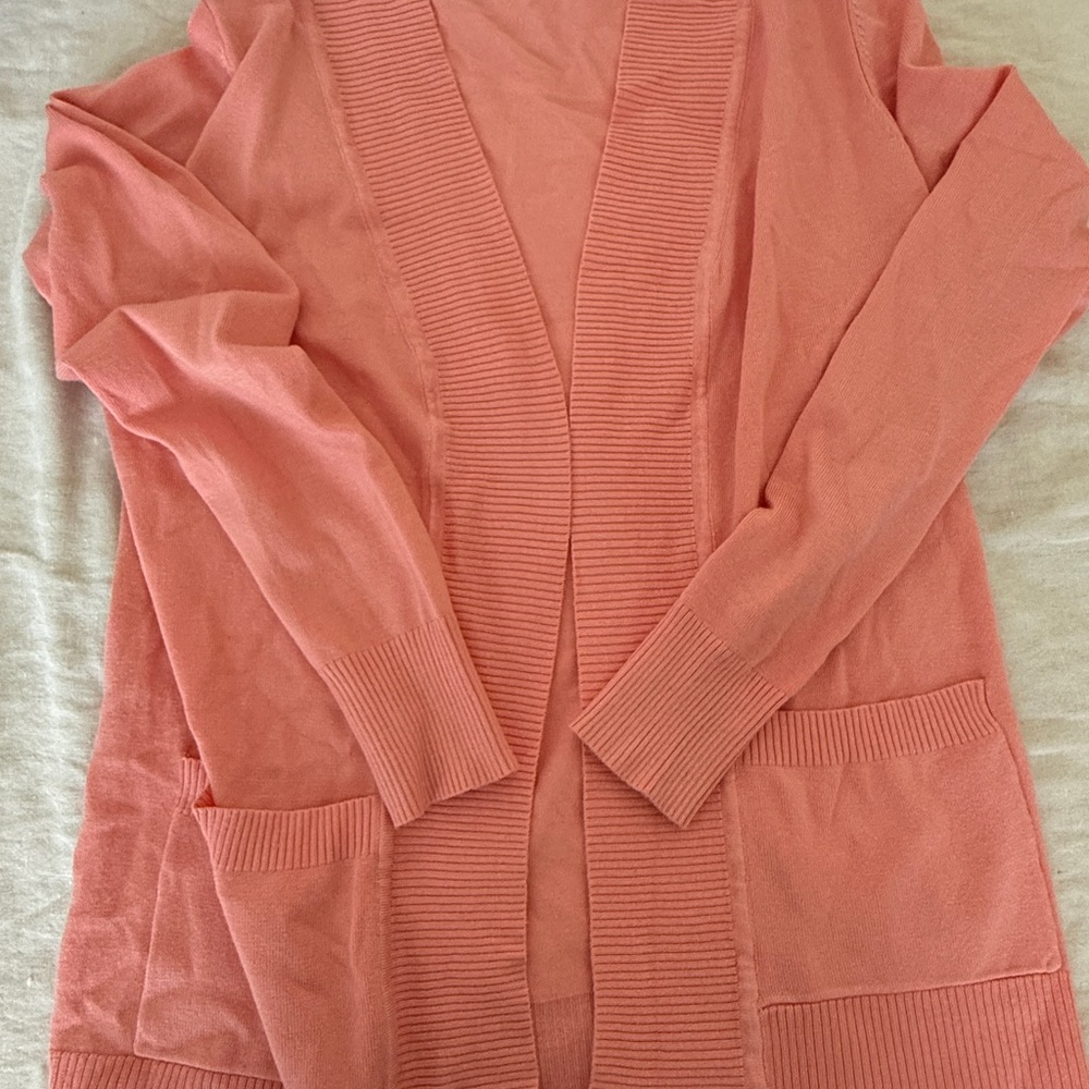Cielo Coral Open-Front Cardigan size M